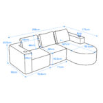 265cm wide fully compressed sofa with three pillows (feather pillow+two plastic cup holders) - comfo - Image 24