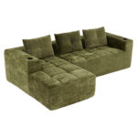 258 centimetres wide fully compressed L-shaped sofa with three pillows - a classic, minimalist, and - Image 10