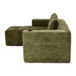 258 centimetres wide fully compressed L-shaped sofa with three pillows - a classic, minimalist, and - Image 13
