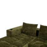 258 centimetres wide fully compressed L-shaped sofa with three pillows - a classic, minimalist, and - Image 17