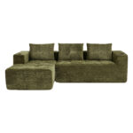 258 centimetres wide fully compressed L-shaped sofa with three pillows - a classic, minimalist, and - Image 7