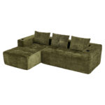 258 centimetres wide fully compressed L-shaped sofa with three pillows - a classic, minimalist, and - Image 9