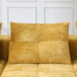 258 centimeter wide fully compressed L-shaped sofa with three pillows - a classic, minimalist, and c - Image 11