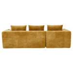 258 centimeter wide fully compressed L-shaped sofa with three pillows - a classic, minimalist, and c - Image 13
