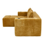 258 centimeter wide fully compressed L-shaped sofa with three pillows - a classic, minimalist, and c - Image 15