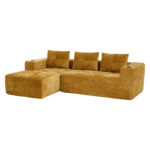 258 centimeter wide fully compressed L-shaped sofa with three pillows - a classic, minimalist, and c - Image 20