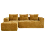 258 centimeter wide fully compressed L-shaped sofa with three pillows - a classic, minimalist, and c - Image 21