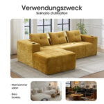 258 centimeter wide fully compressed L-shaped sofa with three pillows - a classic, minimalist, and c - Image 3