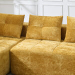 258 centimeter wide fully compressed L-shaped sofa with three pillows - a classic, minimalist, and c - Image 7