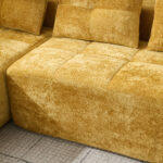 258 centimeter wide fully compressed L-shaped sofa with three pillows - a classic, minimalist, and c - Image 8