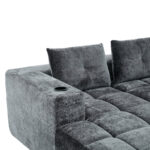 258 centimetres wide fully compressed L-shaped sofa with three pillows - a classic, minimalist, and - Image 10