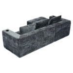 258 centimetres wide fully compressed L-shaped sofa with three pillows - a classic, minimalist, and - Image 11