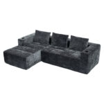 258 centimetres wide fully compressed L-shaped sofa with three pillows - a classic, minimalist, and - Image 13