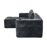 258 centimetres wide fully compressed L-shaped sofa with three pillows - a classic, minimalist, and - Image 16