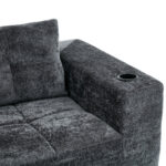 258 centimetres wide fully compressed L-shaped sofa with three pillows - a classic, minimalist, and - Image 18
