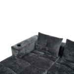 258 centimetres wide fully compressed L-shaped sofa with three pillows - a classic, minimalist, and - Image 20
