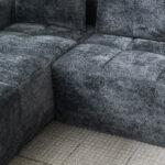 258 centimetres wide fully compressed L-shaped sofa with three pillows - a classic, minimalist, and - Image 5