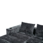 258 centimetres wide fully compressed L-shaped sofa with three pillows - a classic, minimalist, and - Image 7