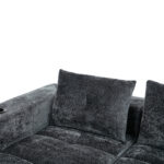 258 centimetres wide fully compressed L-shaped sofa with three pillows - a classic, minimalist, and - Image 8