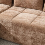 258 centimetres wide fully compressed L-shaped sofa with three pillows - a classic, minimalist, and - Image 12