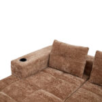 258 centimetres wide fully compressed L-shaped sofa with three pillows - a classic, minimalist, and - Image 16