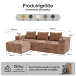 258 centimetres wide fully compressed L-shaped sofa with three pillows - a classic, minimalist, and - Image 2