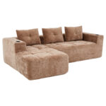 258 centimetres wide fully compressed L-shaped sofa with three pillows - a classic, minimalist, and - Image 21