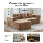 258 centimetres wide fully compressed L-shaped sofa with three pillows - a classic, minimalist, and - Image 4