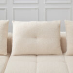 258 cm wide L sofa with three cushions (spring core + 2 plastic pocket plates) – classic, minimalist - Image 10