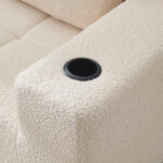 258 cm wide L sofa with three cushions (spring core + 2 plastic pocket plates) – classic, minimalist - Image 11