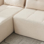 258 cm wide L sofa with three cushions (spring core + 2 plastic pocket plates) – classic, minimalist - Image 12