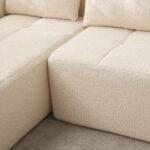 258 cm wide L sofa with three cushions (spring core + 2 plastic pocket plates) – classic, minimalist - Image 14