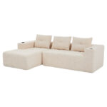 258 cm wide L sofa with three cushions (spring core + 2 plastic pocket plates) – classic, minimalist - Image 18