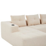258 cm wide L sofa with three cushions (spring core + 2 plastic pocket plates) – classic, minimalist - Image 19