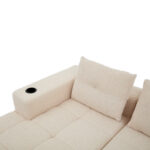258 cm wide L sofa with three cushions (spring core + 2 plastic pocket plates) – classic, minimalist - Image 20