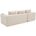 258 cm wide L sofa with three cushions (spring core + 2 plastic pocket plates) – classic, minimalist - Image 23