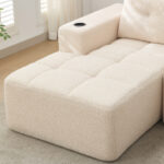 258 cm wide L sofa with three cushions (spring core + 2 plastic pocket plates) – classic, minimalist - Image 7