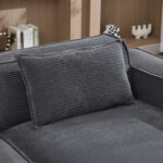235 cm wide economy textile sofa with two cushions + feather bag - modern, simple and comfortable so - Image 10