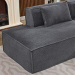 235 cm wide economy textile sofa with two cushions + feather bag - modern, simple and comfortable so - Image 13