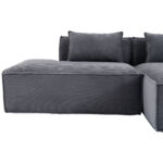 235 cm wide economy textile sofa with two cushions + feather bag - modern, simple and comfortable so - Image 14