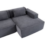 235 cm wide economy textile sofa with two cushions + feather bag - modern, simple and comfortable so - Image 15