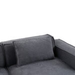 235 cm wide economy textile sofa with two cushions + feather bag - modern, simple and comfortable so - Image 16
