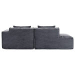 235 cm wide economy textile sofa with two cushions + feather bag - modern, simple and comfortable so - Image 17