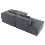 235 cm wide economy textile sofa with two cushions + feather bag - modern, simple and comfortable so - Image 18