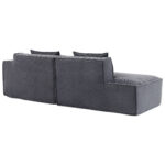 235 cm wide economy textile sofa with two cushions + feather bag - modern, simple and comfortable so - Image 19
