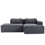 235 cm wide economy textile sofa with two cushions + feather bag - modern, simple and comfortable so - Image 22