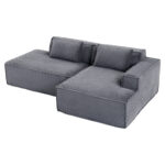 235 cm wide economy textile sofa with two cushions + feather bag - modern, simple and comfortable so - Image 24
