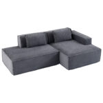 235 cm wide economy textile sofa with two cushions + feather bag - modern, simple and comfortable so - Image 25