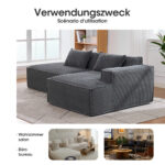 235 cm wide economy textile sofa with two cushions + feather bag - modern, simple and comfortable so - Image 4