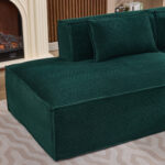 235 cm wide economy textile sofa with two cushions + feather bag - modern, simple and comfortable so - Image 12